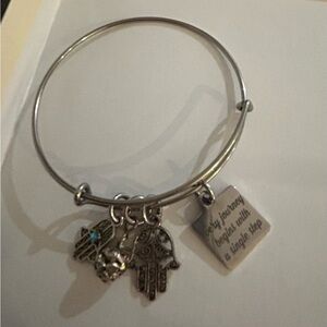 Silver Charm Bracelet with Inspirational Quote
